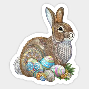 Easter Bunny Zentangle Sticker